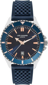 Lee Cooper Men's  Analog Watch Dark Blue Dial With Dark Blue Silicone Strap,LC07361.599